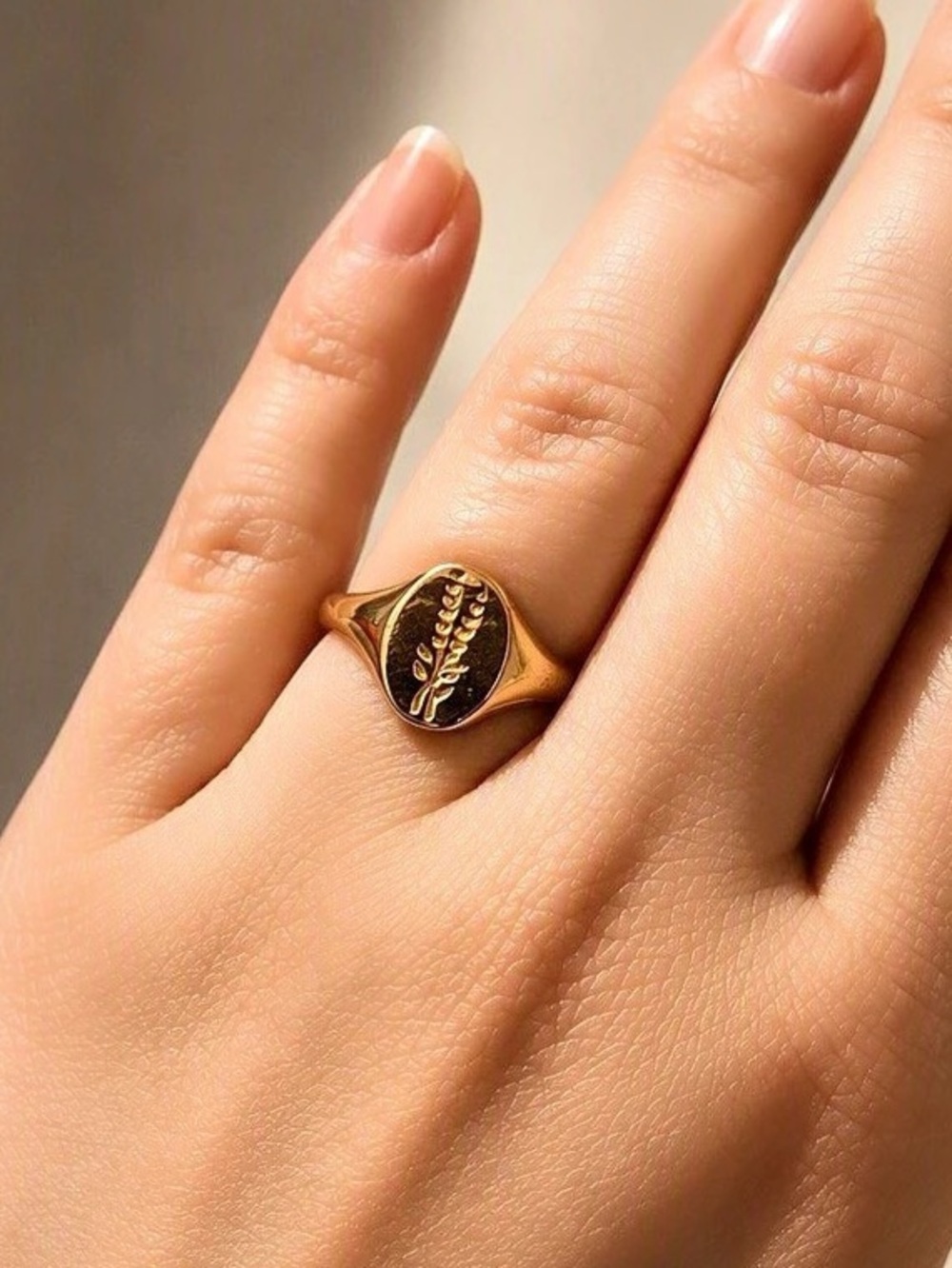 5/$25 Oval Engraved Lavender Golden Ring Size 9